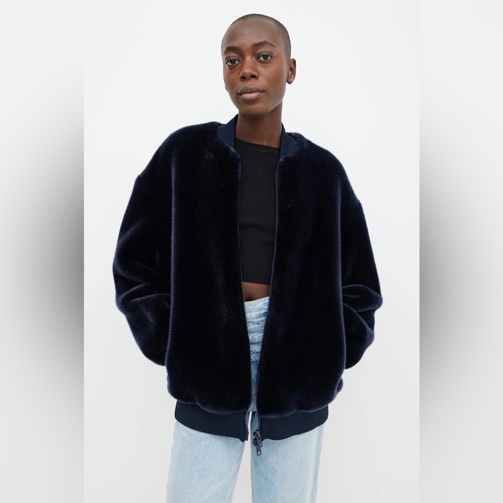 Tibi faux fur bomber jacket